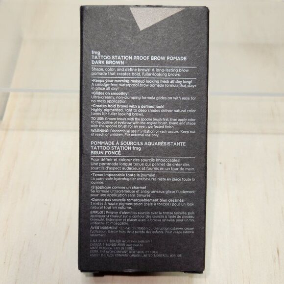 NIB Avon fmg Tatoo Station Proof Brow Pomade Dark Brown  0.14 oz - Picture 6 of 6